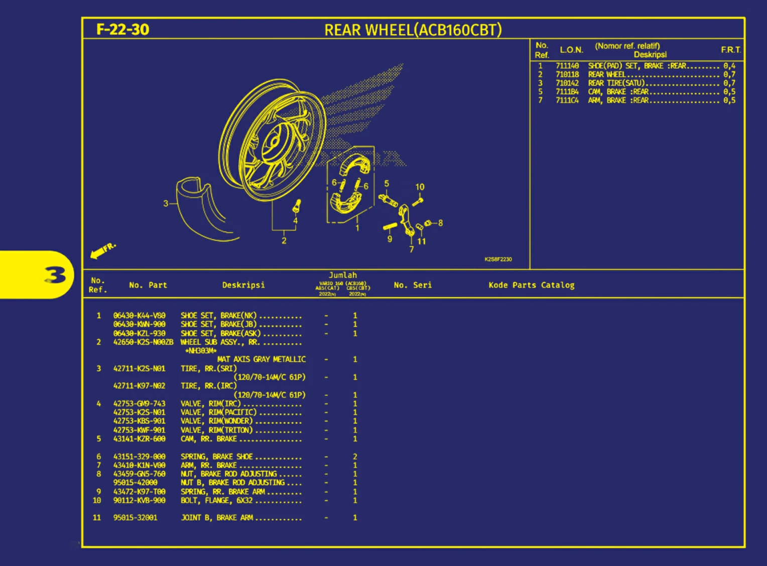 rear wheel(acb160cbt)