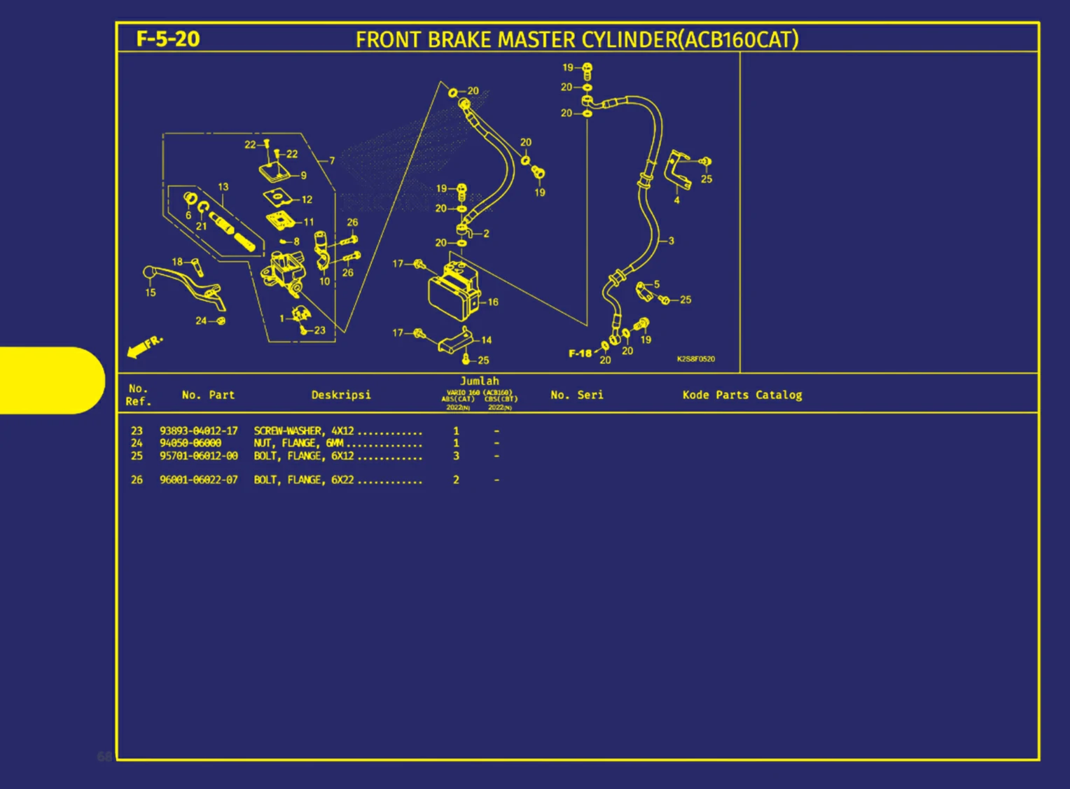 front brake master cylinder(acb160cat) 2