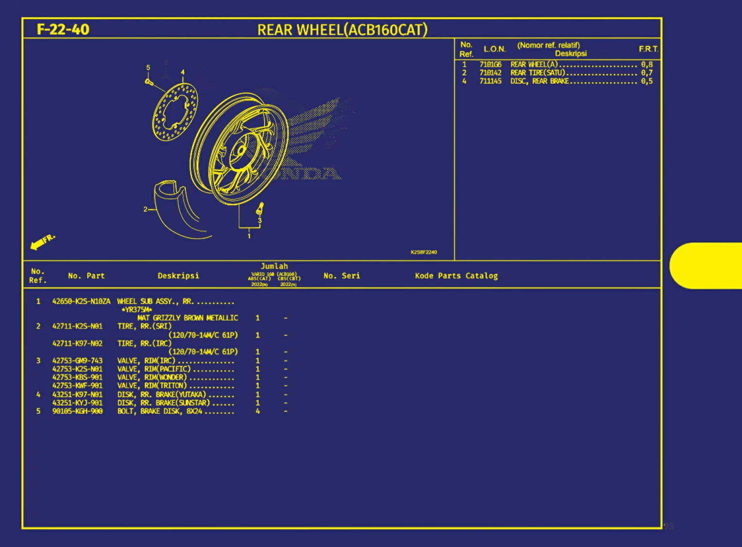 rear wheel(acb160cat)