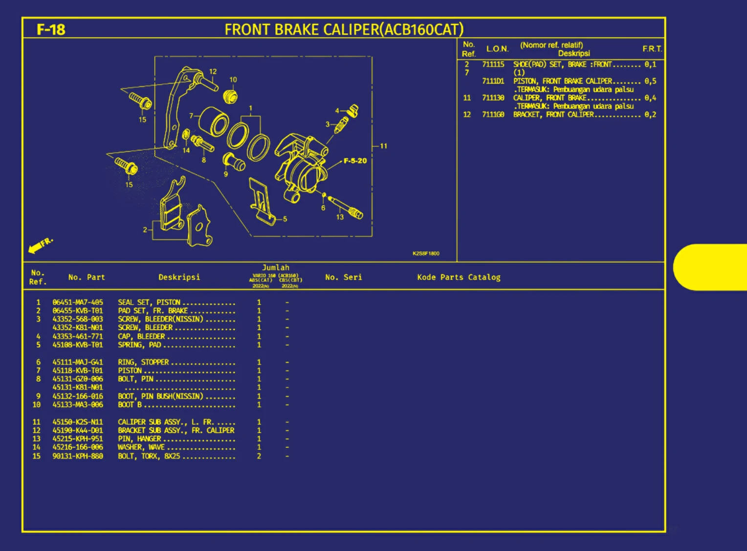 front brake caliper(acb160cat)