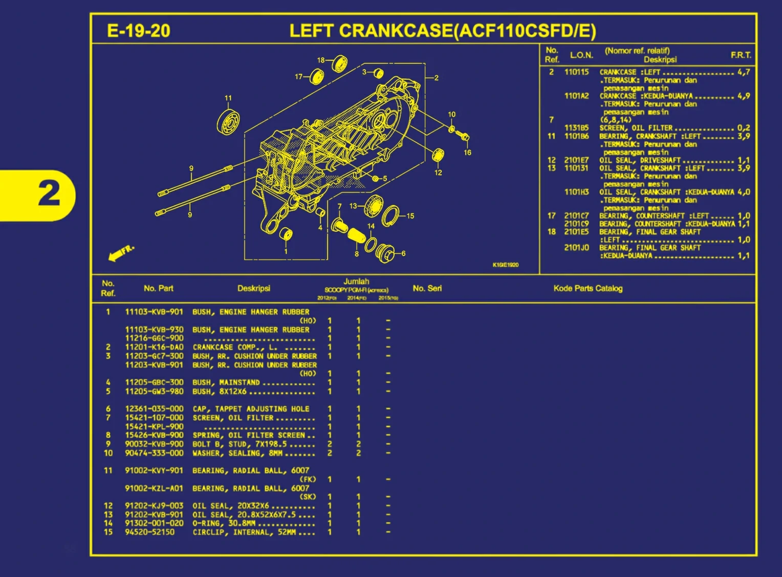 left crankcase(acf110csfd atau e) 1