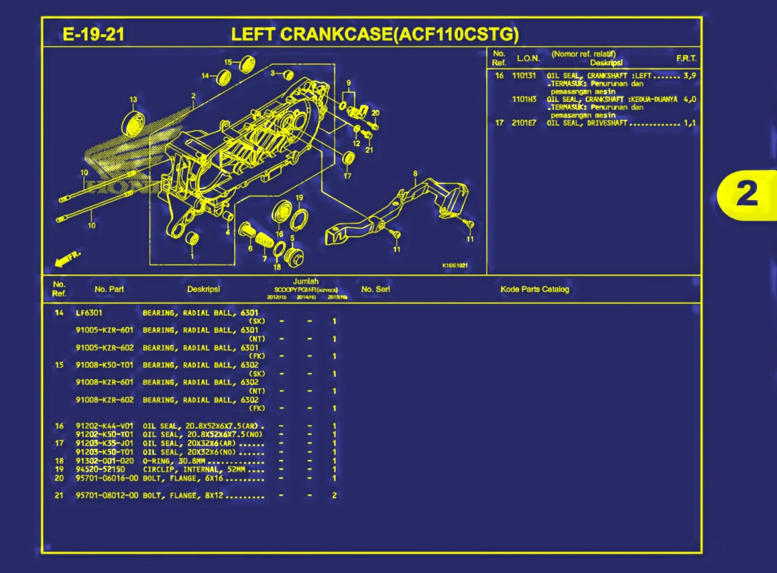 left crankcase(acf110cstg) 2