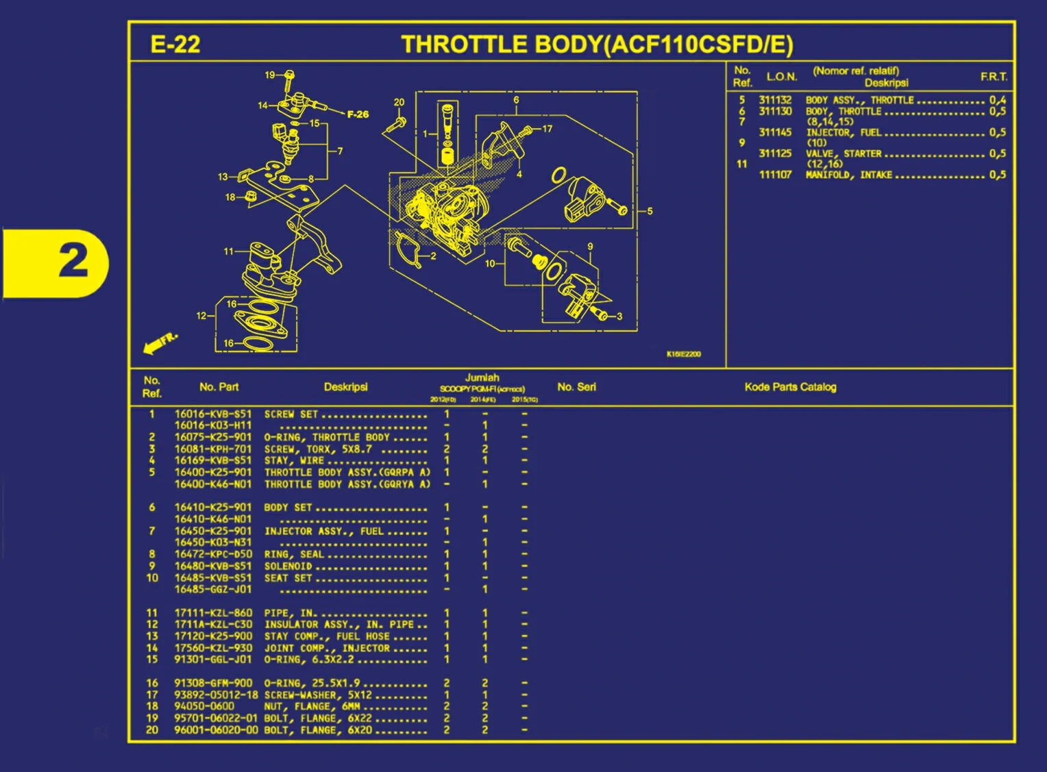 throttle body(acf110csfd atau e)