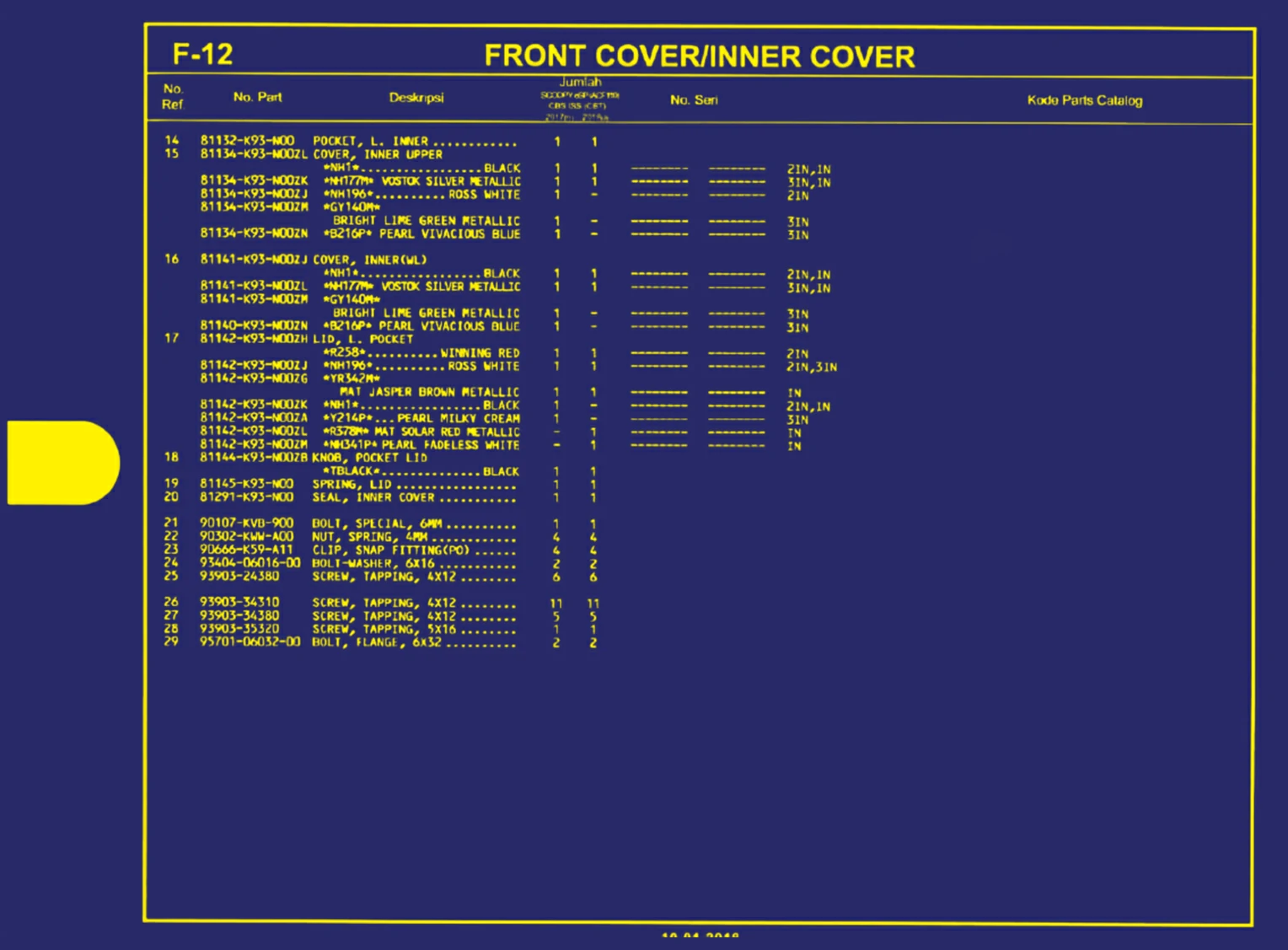 front cover atau inner cover 4