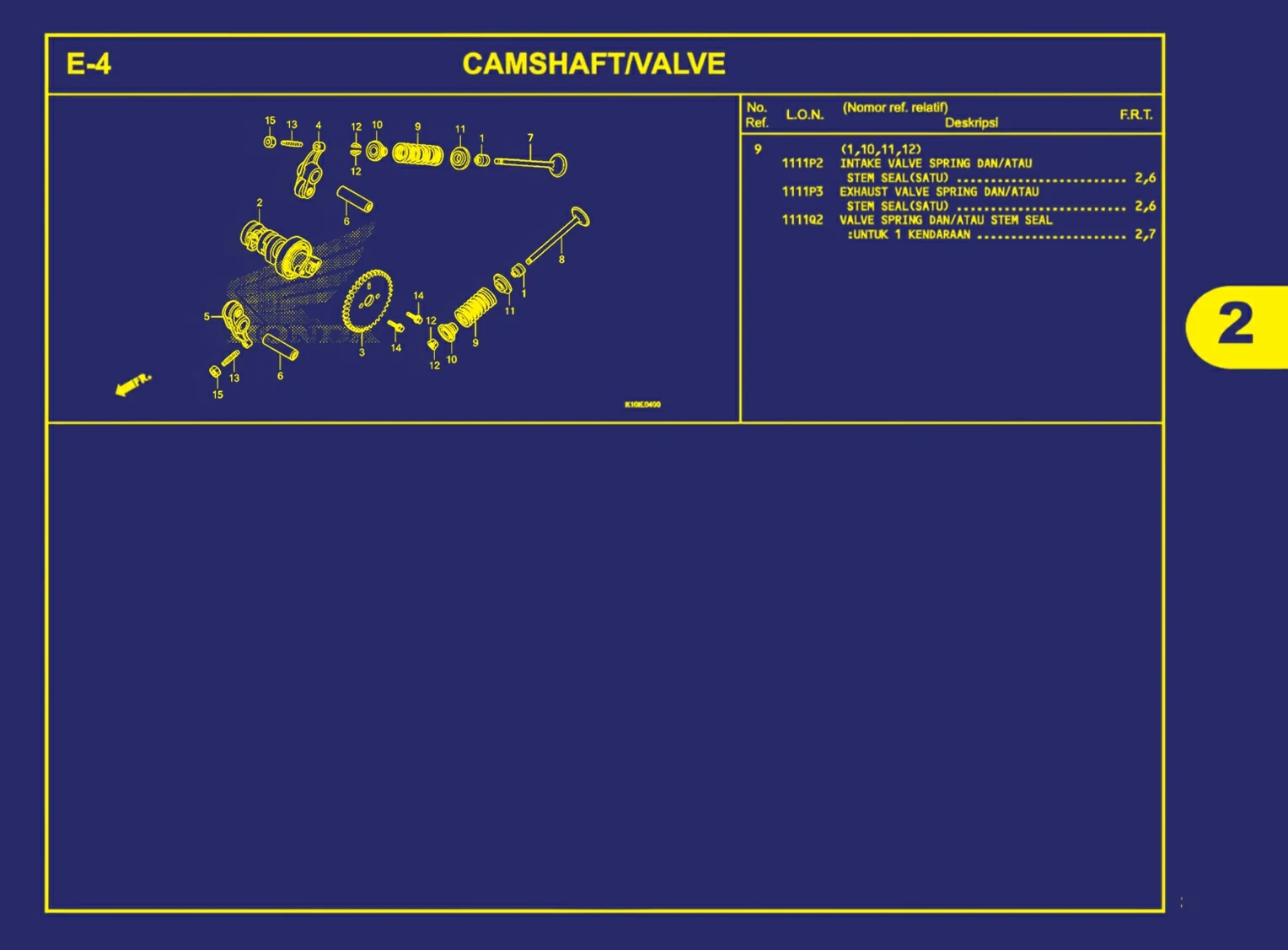 camshaft atau valve 2