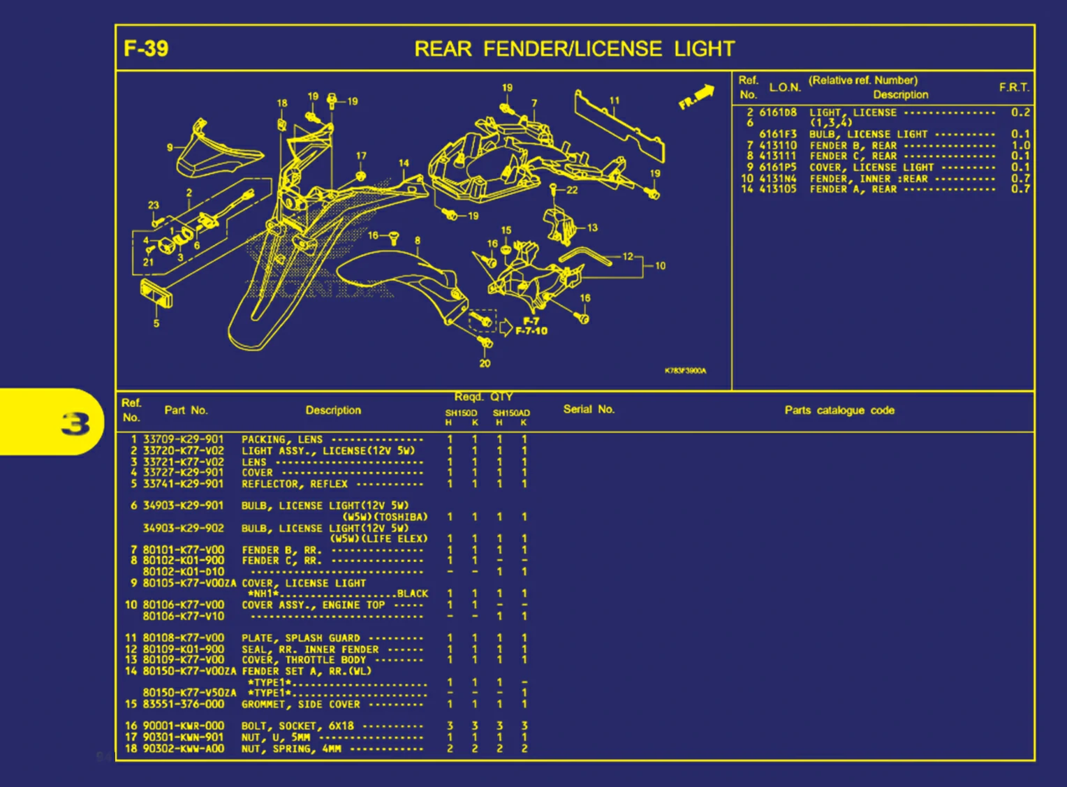 Rear Fender Atau License Light 1