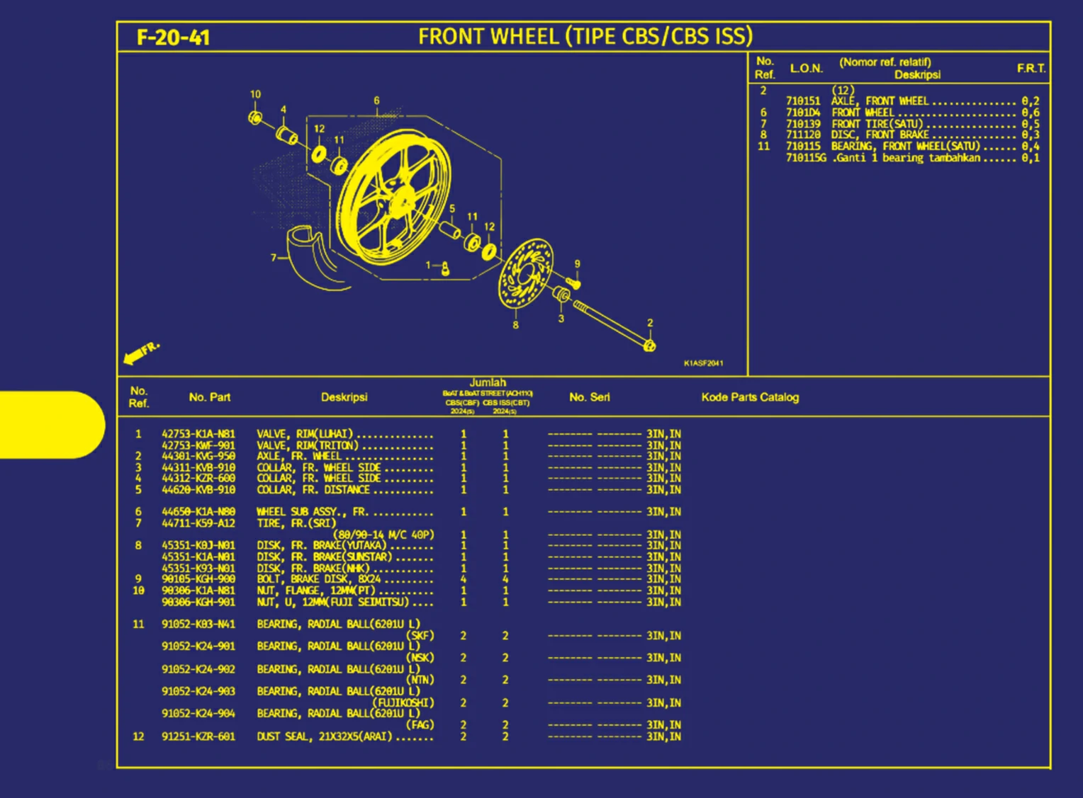 Front Wheel (Tipe Cbs Atau Cbs Iss)