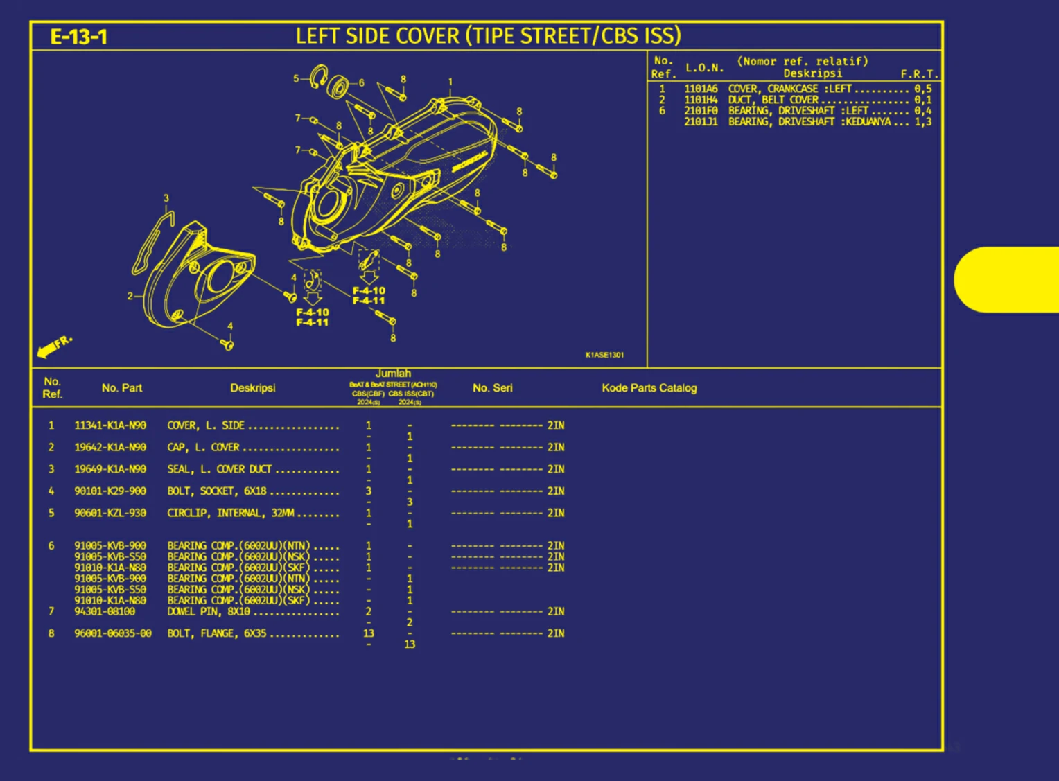 Left Side Cover (Tipe Street Atau Cbs Iss)