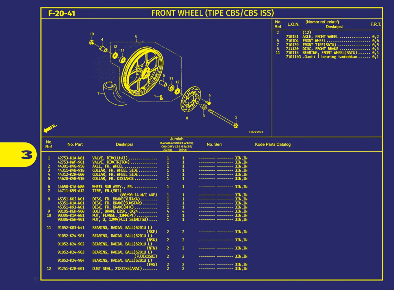 Front Wheel (Tipe Cbs Atau Cbs Iss)