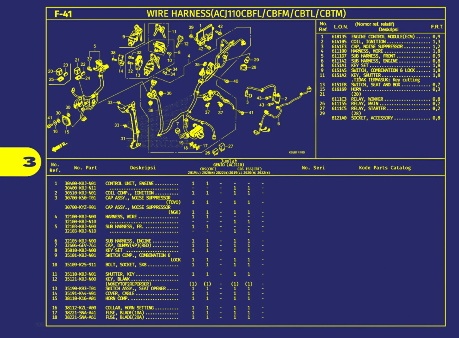 Wire Harness (Acj110cbfl Atau Cbfm Atau Cbtl Atau Cbtm) 1