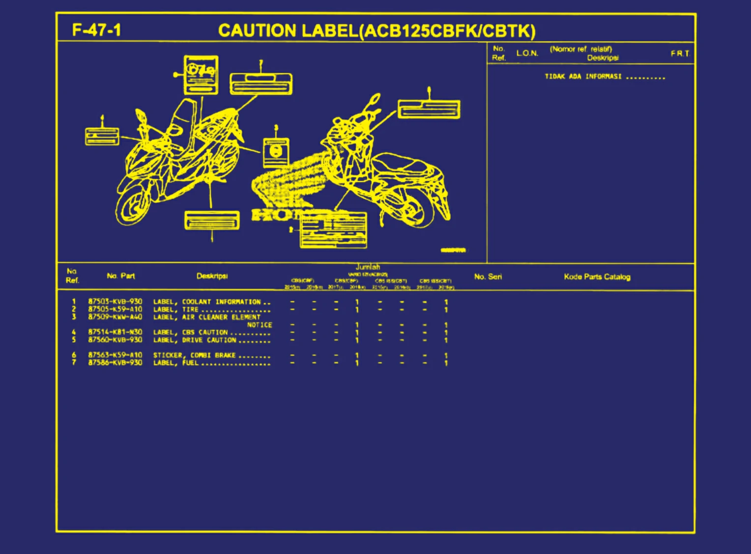 Caution Label (ACB125CBFK atau CBTK)