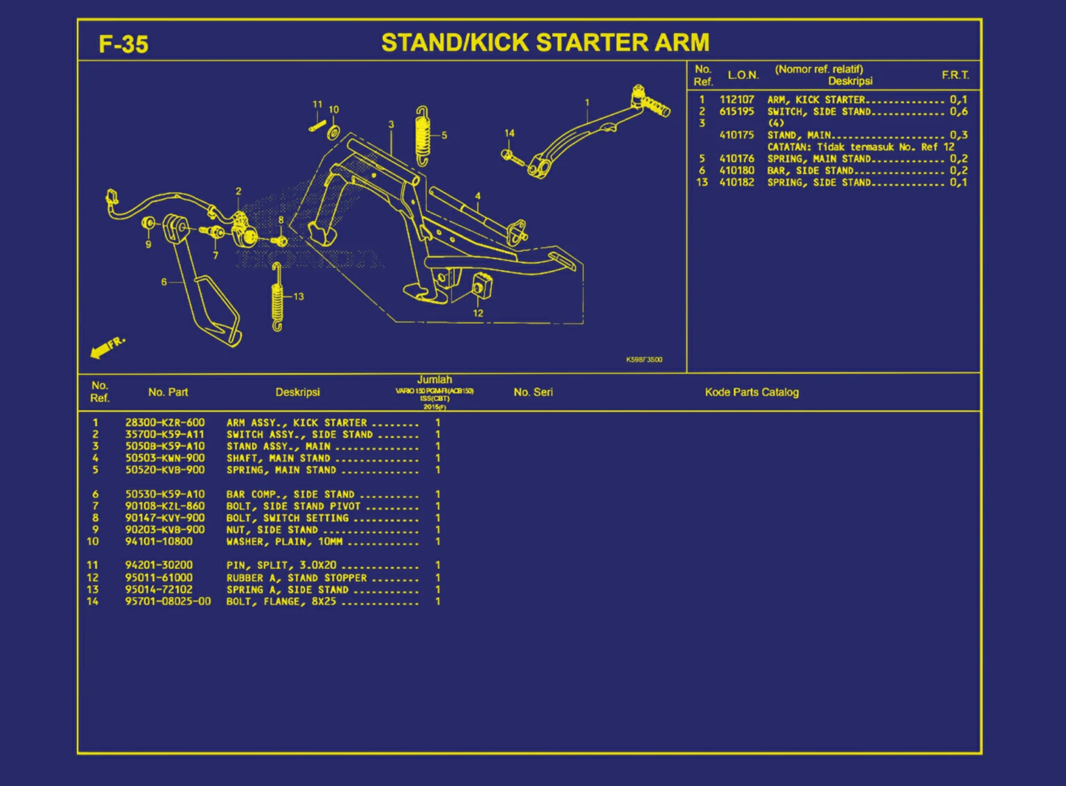 Stand atau Kick Starter Arm