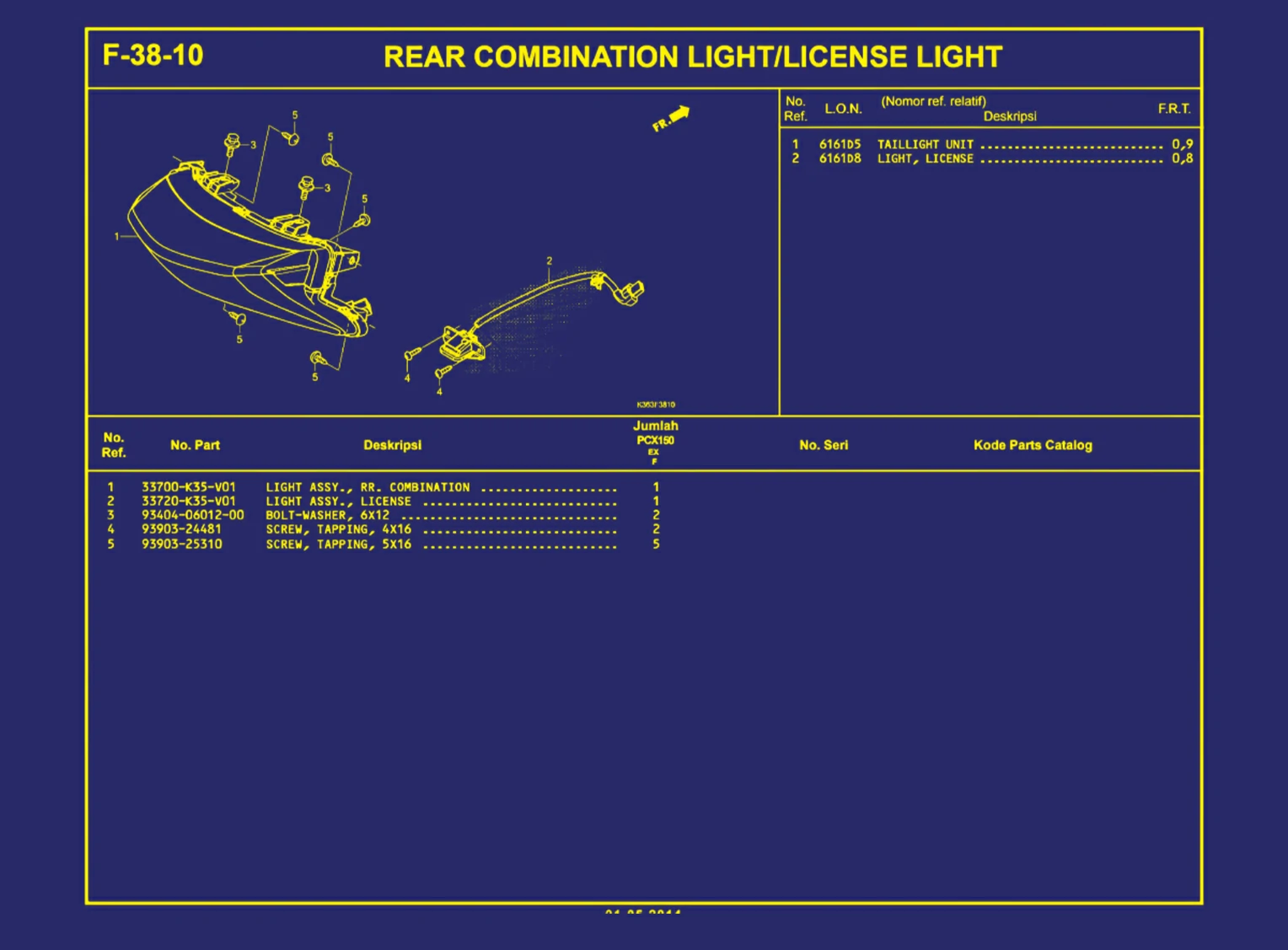 Rear Combination Light atau License Light