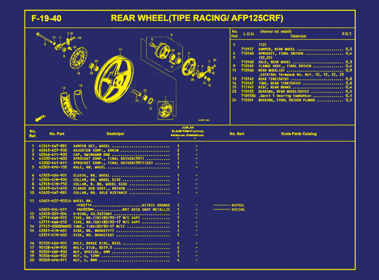 Rear Wheel (Tipe Racing atau AFP125CRF) 1