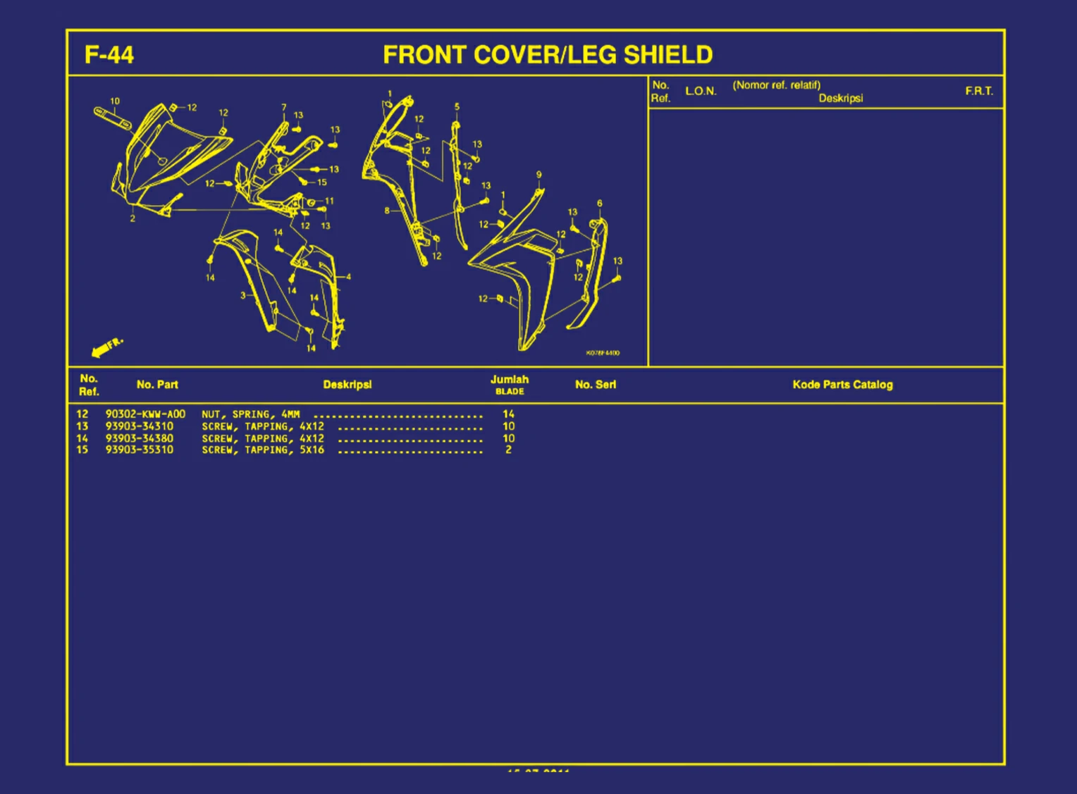 Front  Cover atau Leg Shield 2