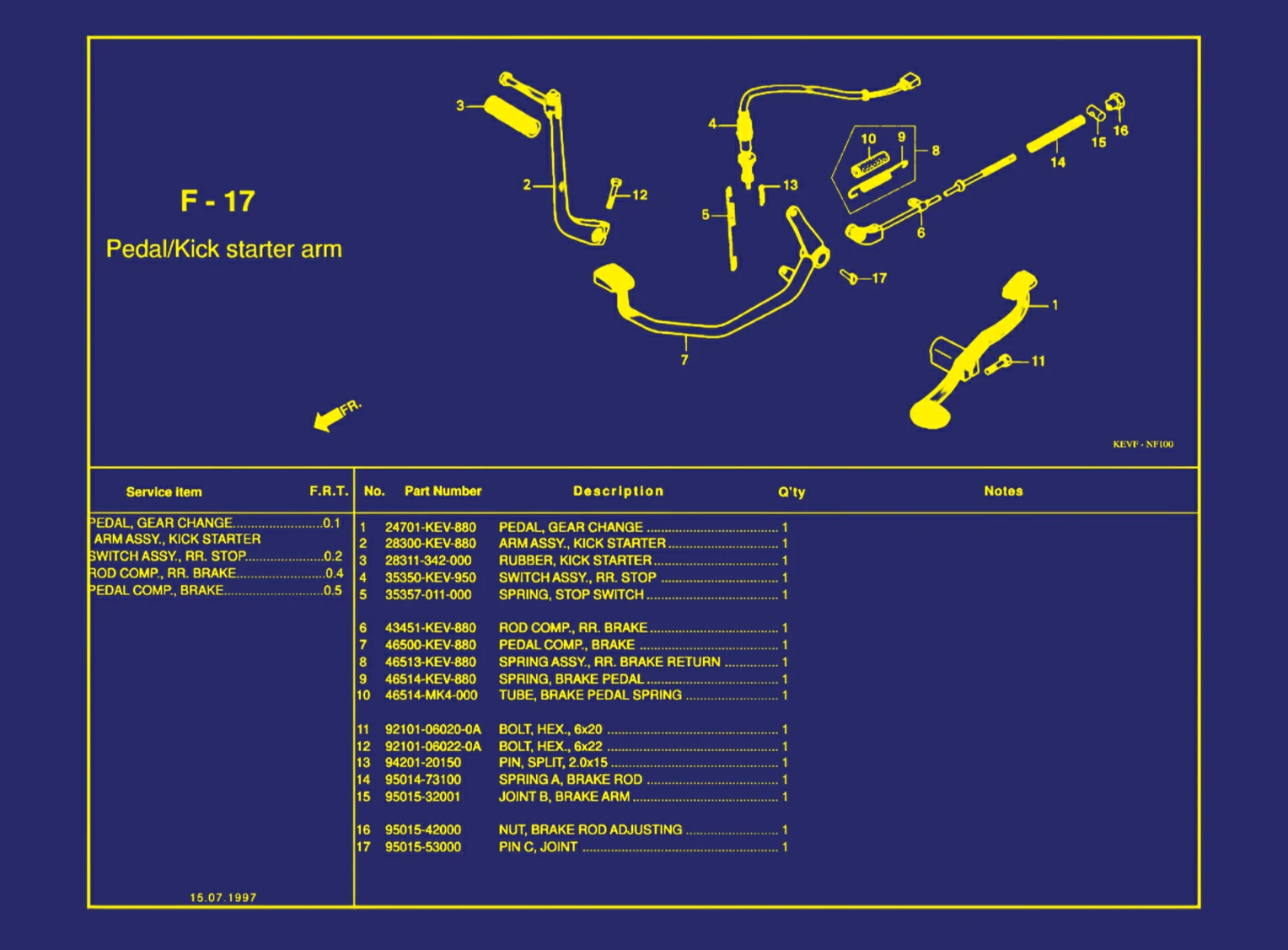 Pedal atau Kick Starter Arm