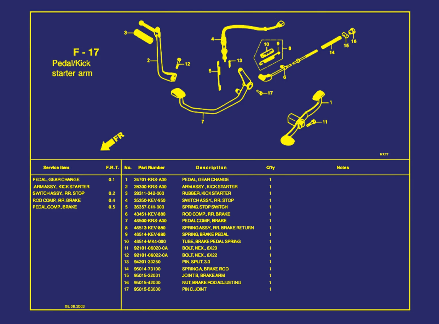 Pedal atau Kick Starter Arm