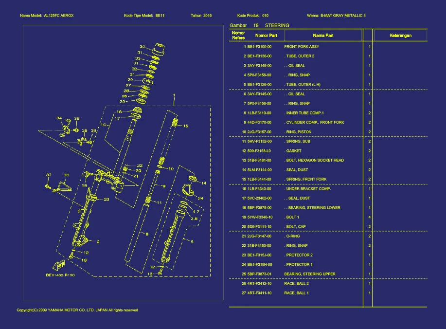 33. AL125FC AEROX STEERING 1