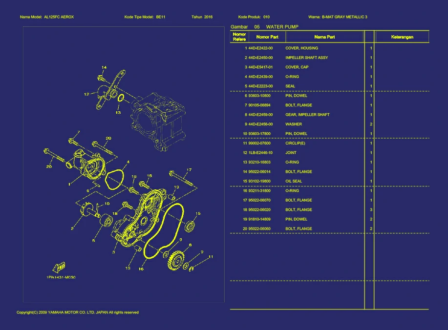 37. AL125FC AEROX WATER PUMP
