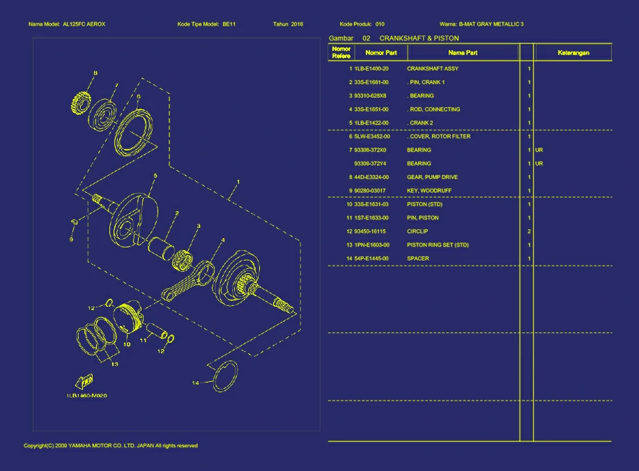 05. AEROX CRANKSHAFT & PISTON