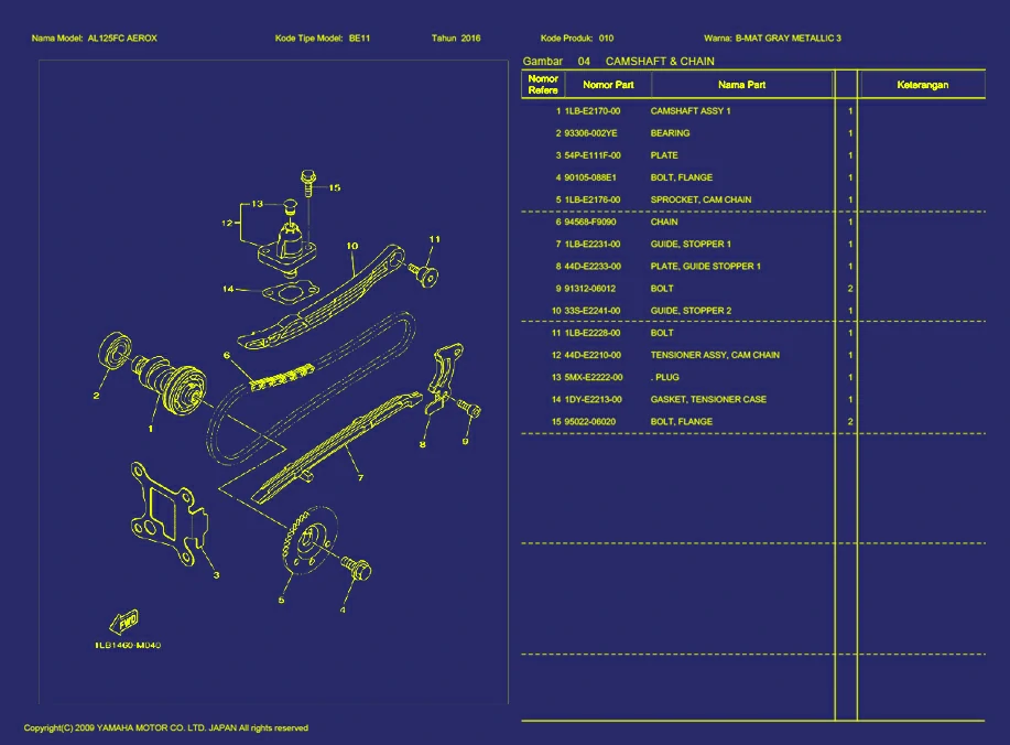 01. AEROX CAMSHAFT & CHAIN