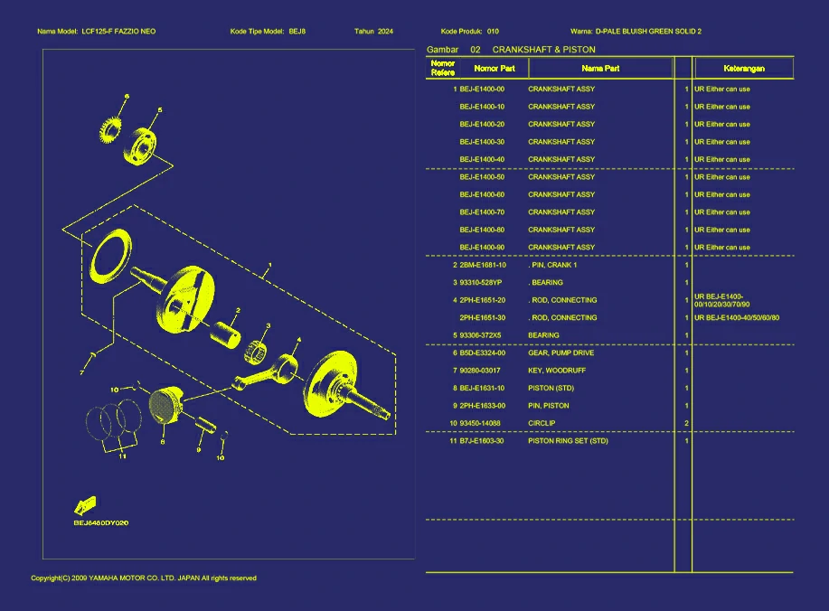 06. FAZZIO NEO CRANKSHAFT & PISTON