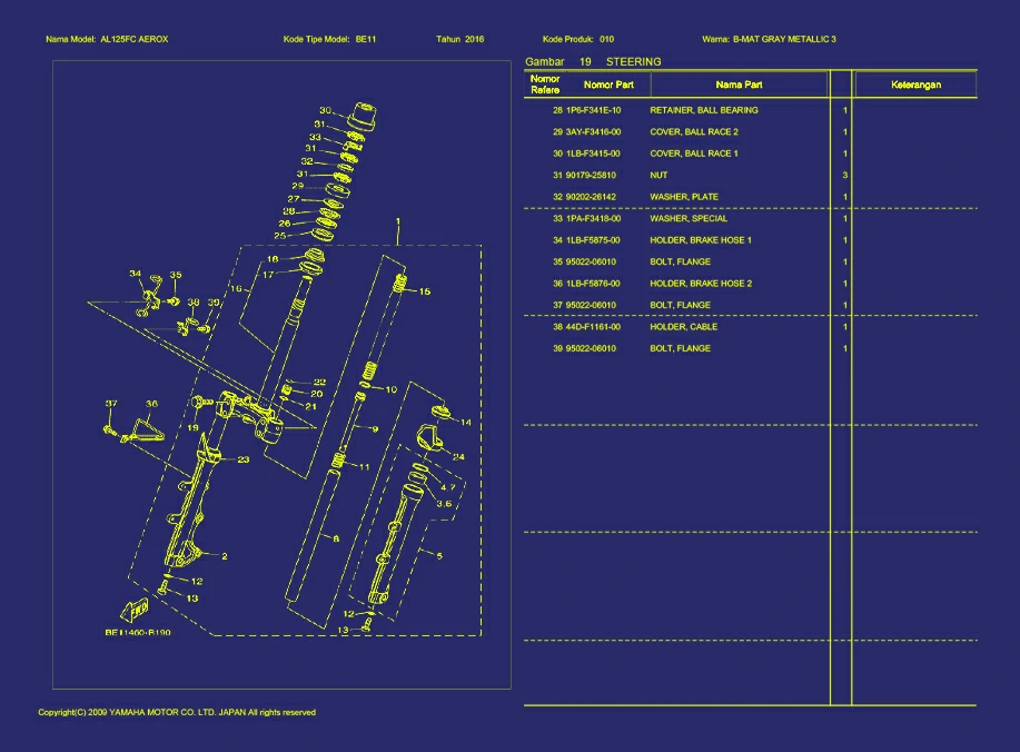 33. AL125FC AEROX STEERING 2