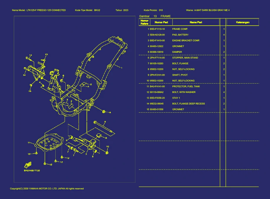 13. FREEGO 125 CONNECTED FRAME