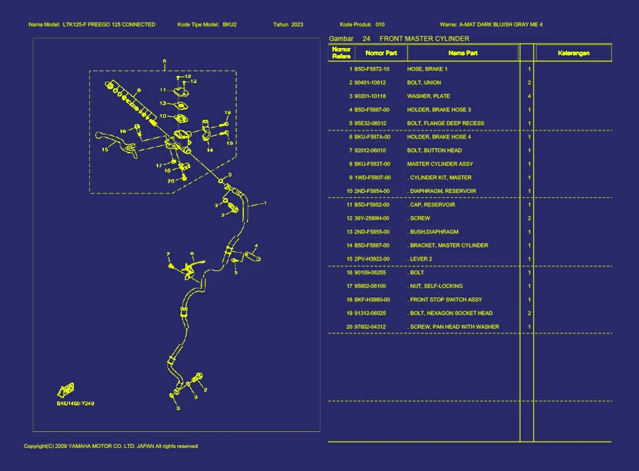 15. FREEGO 125 CONNECTED FRONT MASTER CYLINDER
