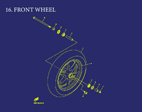 16. FREEGO 125 CONNECTED FRONT WHEEL