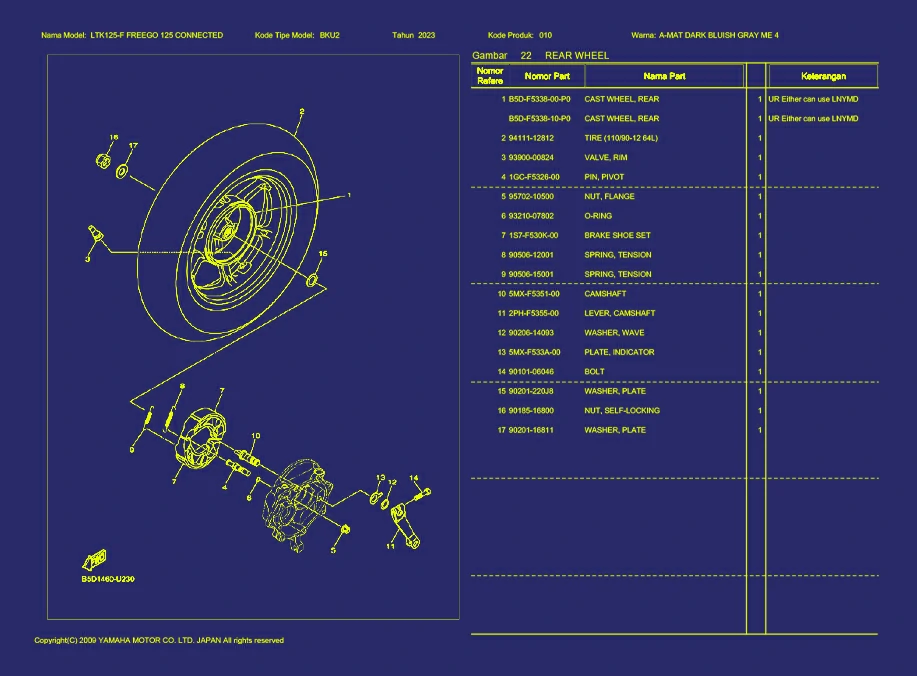26. FREEGO 125 CONNECTED REAR WHEEL