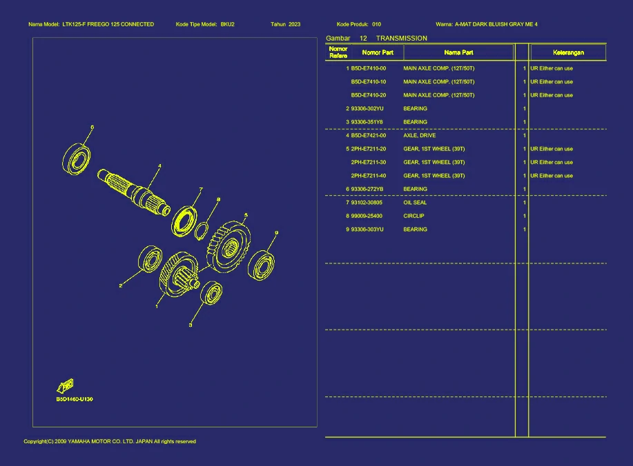 33. FREEGO 125 CONNECTED TRANSMISSION