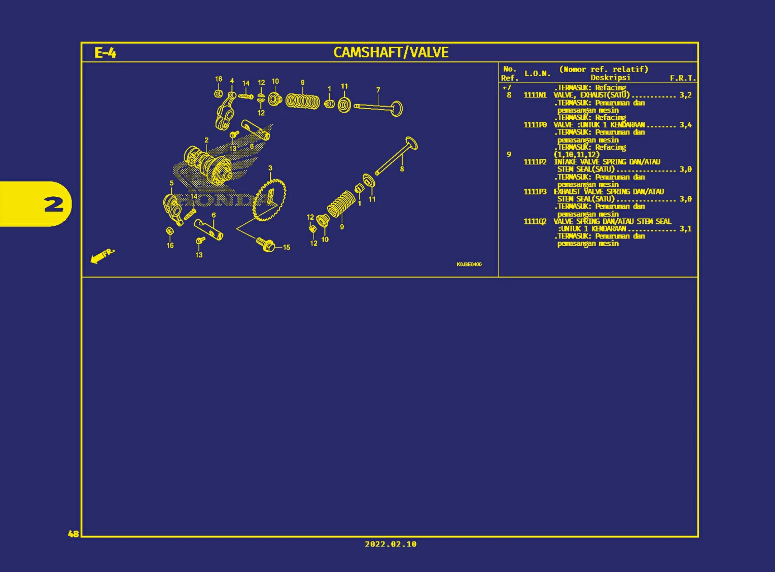 Camshaft, Valve B