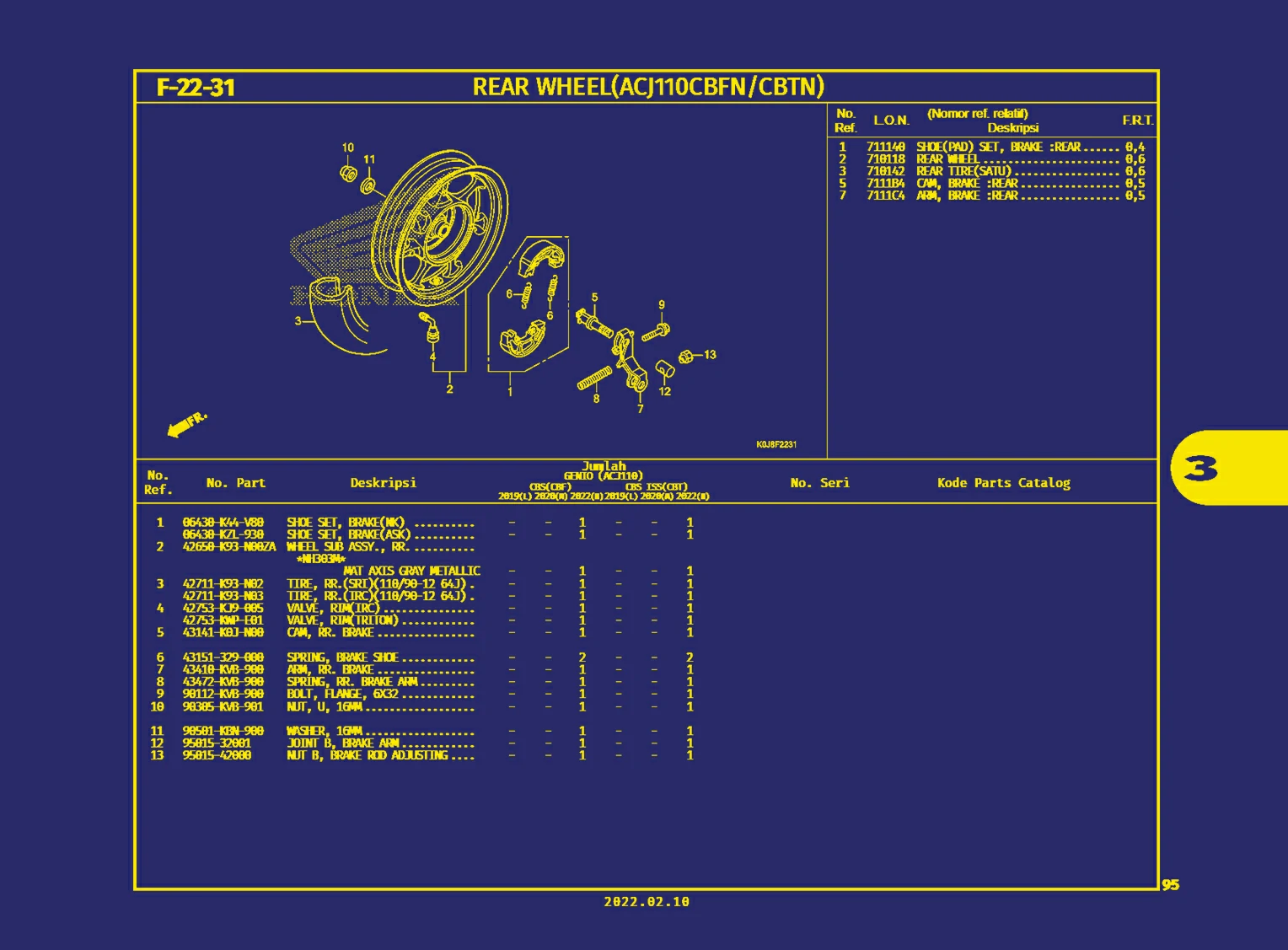 Rear Wheel(AC)110Cbfn, Cbtn