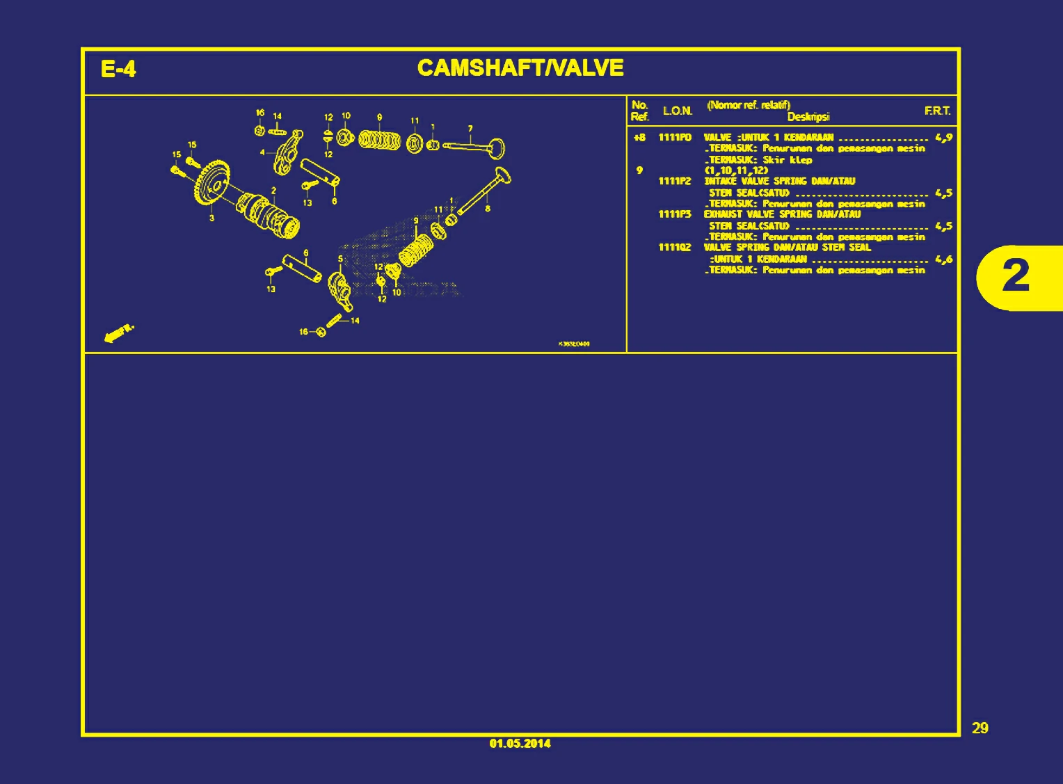 Camshaft, Valve A
