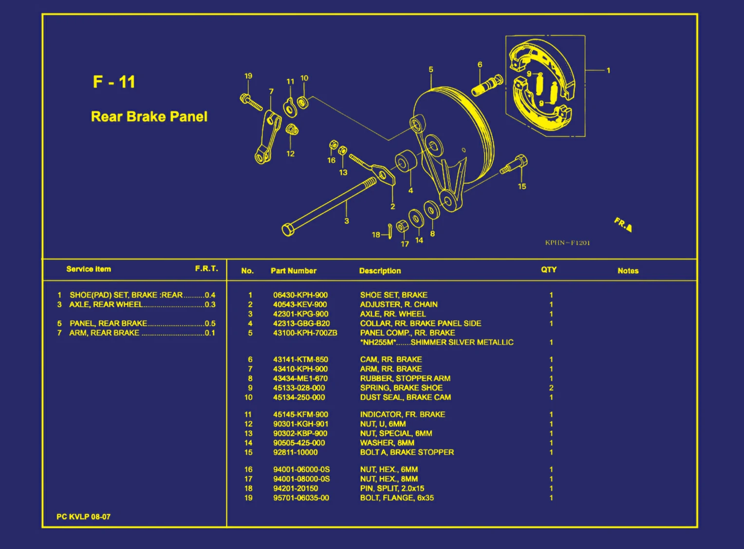 Rear Brake panel