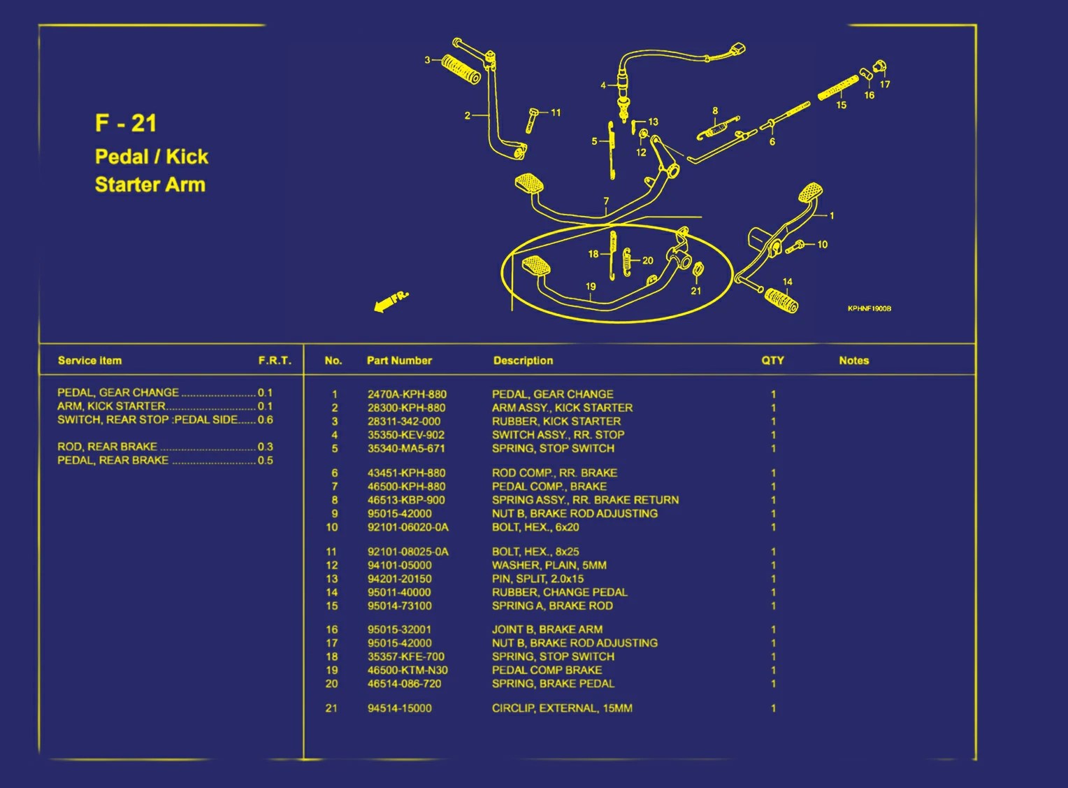 Pedal atau Kick Starter Arm