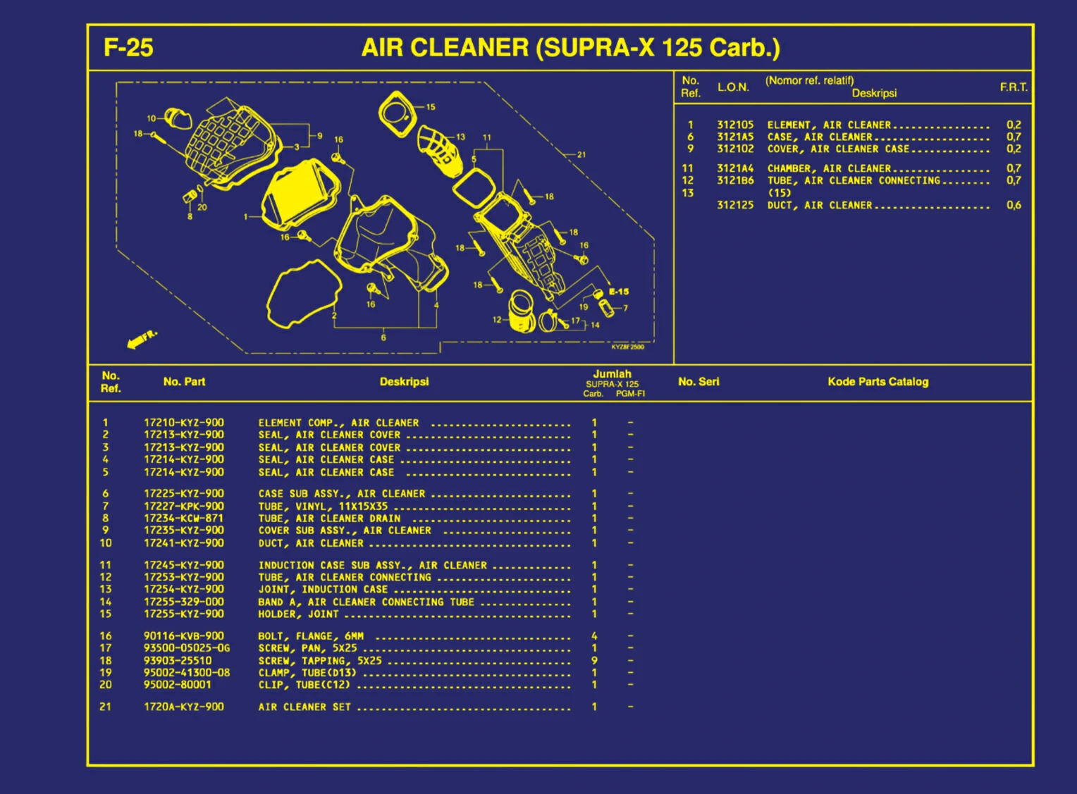Air Cleaner (Supra-X 125 Carb.)