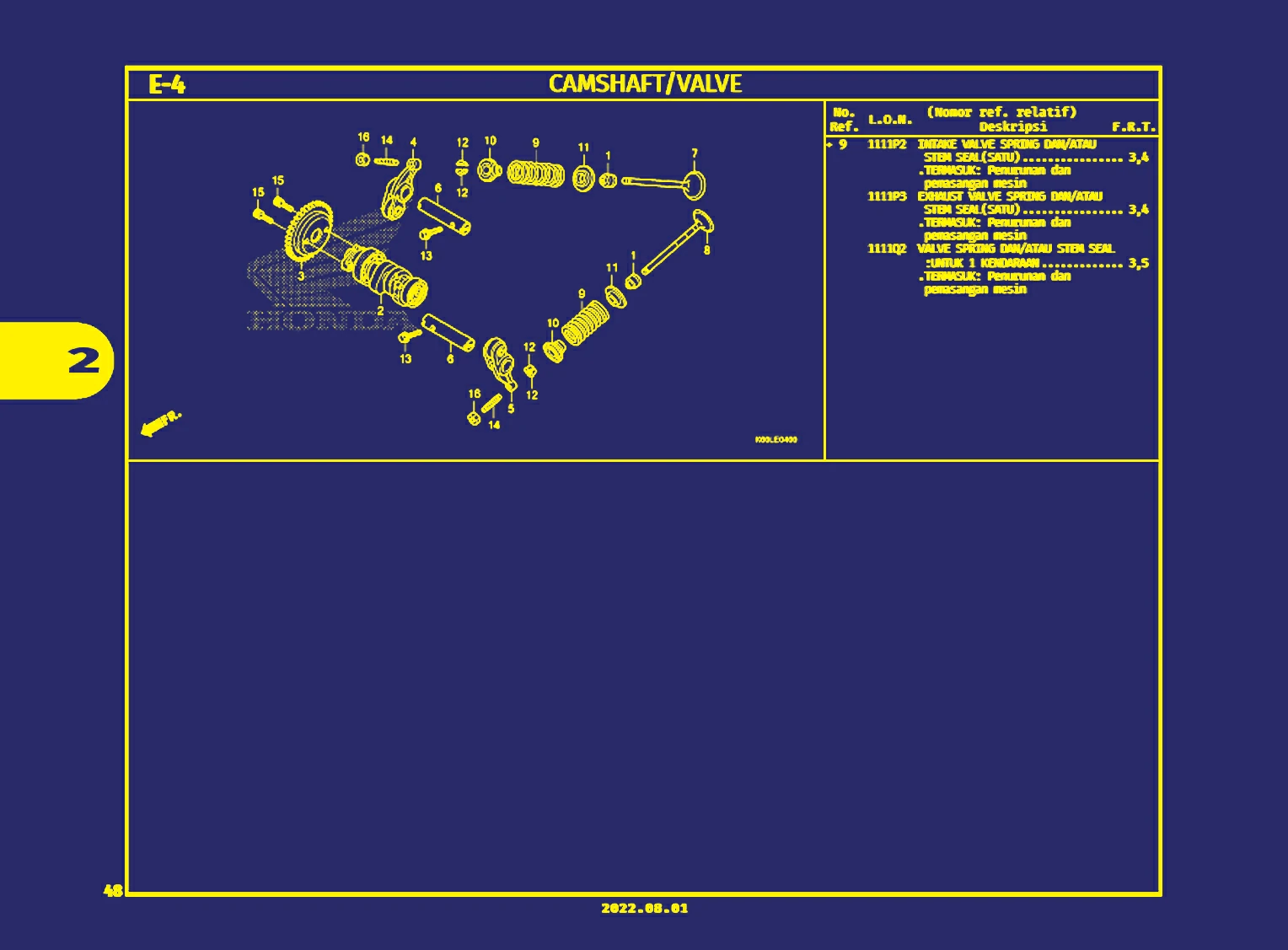 camshaft atau valve 2