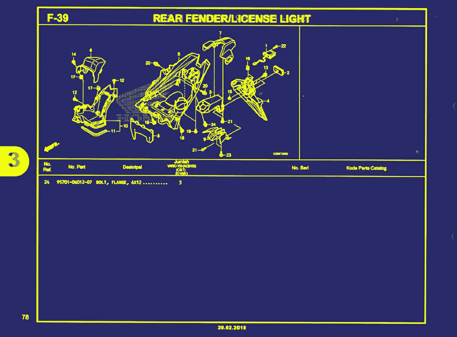rear fender atau license light 2