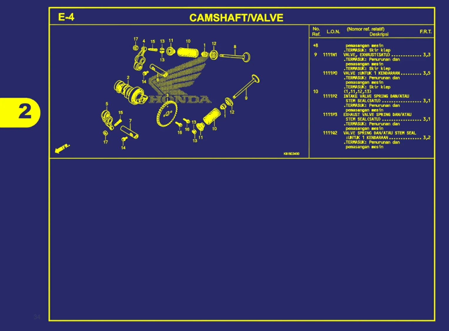 camshaft atau valve 2