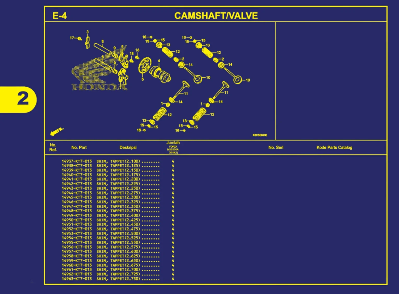 camshaft atau valve 3
