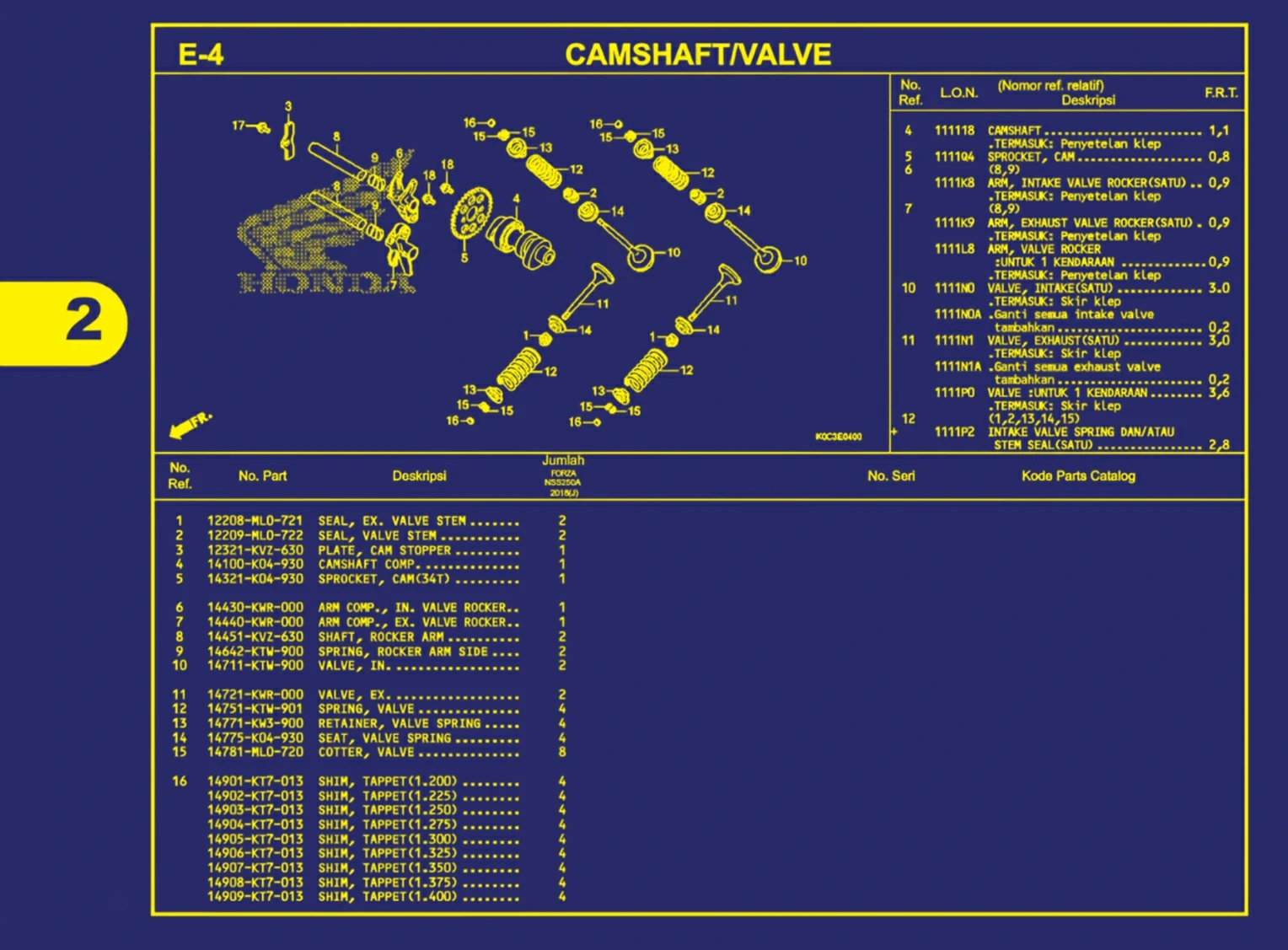 camshaft atau valve 1