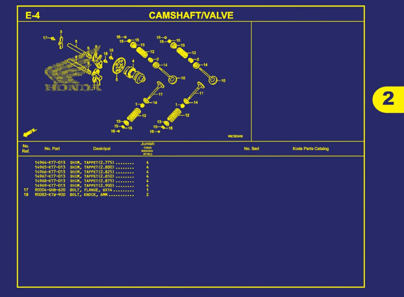 camshaft atau valve 4