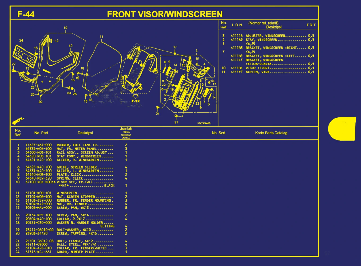 front visor atau windscreen 1